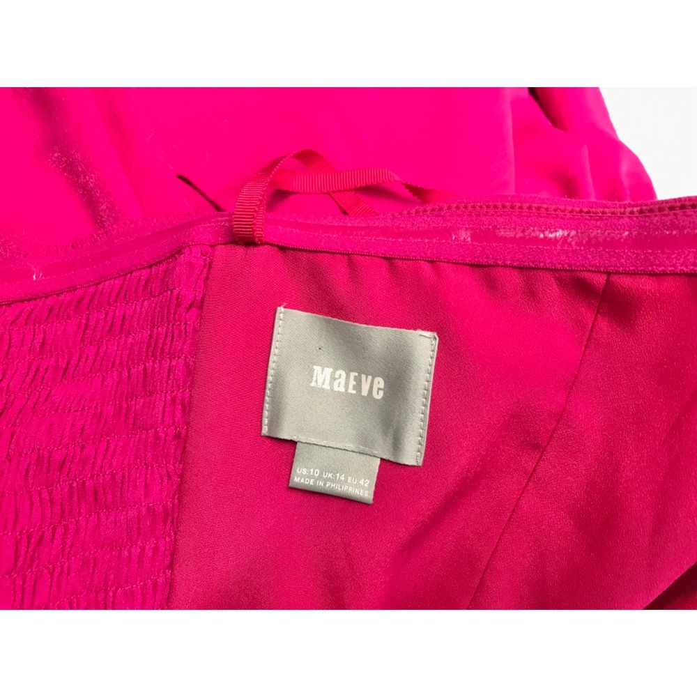 Anthropologie‎ Maeve Pink Strapless Wide Leg Romper, Pockets Size 10 EUC - Picture 5 of 9